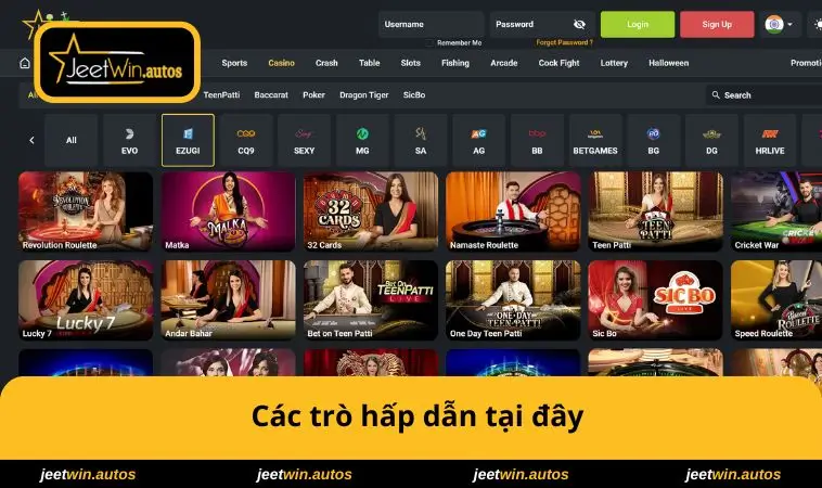 Casino JEETWIN 1 Các trò hấp dẫn tại đây