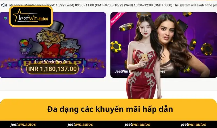 JEETWIN 23 Đa dạng các khuyến mãi hấp dẫn