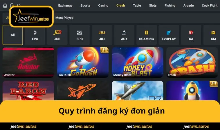 Đại Lý JEETWIN 1 Quy trình đăng ký đơn giản