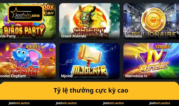 Slots Game JEETWIN 2 Tỷ lệ thưởng cực kỳ cao